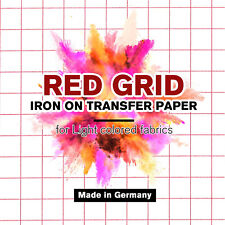 HEAT TRANSFER PAPER Light T-shirt Red Grid 100 Sheet 8.5x11 Iron-on Laser Inkjet picture