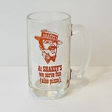 Vintage 80s Shakey’s Pizza Parlor Glass Mug We Serve Fun Red Logo picture