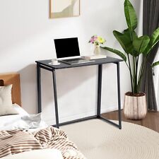 Folding Small Desk Home Office Desk Study Writing Table Black Folds picture