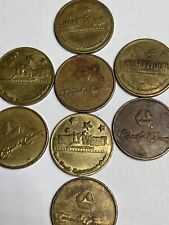 8 Vintage Hollywood Carmike Cinemas Video Game Arcade Tokens -LOOK picture