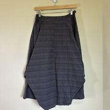Vintage Hanna for La Journee Lagenlook Gray Stripped Midi Skirt Size 2 picture
