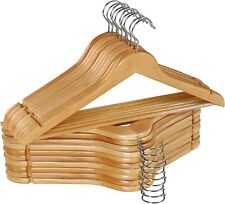 Wooden Hangers Pack of 20 & 80 Suit Hangers Premium Natural Finish Utopia Home picture