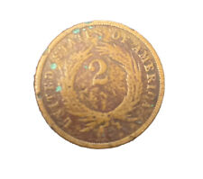 1868 Two Cent Piece Post Civil War Era US Copper Coin picture