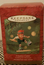 2001 Hallmark CREATIVE CUTTER Cooking for Christmas - Elf with Cookie Cutter GR7 picture