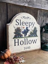 Halloween Sleepy Hollow Colonial Rustic Gothic Sign Painting Old Antique Look picture