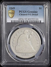 1849 Seated Liberty Dollar PCGS VG Details Cleaned picture