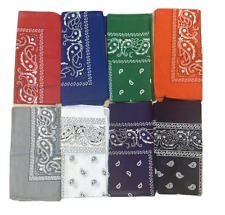 Pack of 12 Large Paisley Western 100% Cotton Printed Bandana - 21 x 21 inches picture