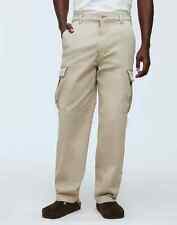 Madewell Pants Mens 34 Tan Beige The Straight Cargo Pant COOLMAX 32 Inseam NN885 picture