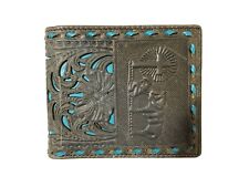 Western Cowboy Cow Hair Wallet Hollow Out Clearance Men Leather Stitches Bull picture