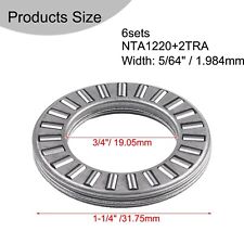 High Speed 6Sets Thrust Needle Roller Bearings 34 Steel Washers Heat Resistance picture