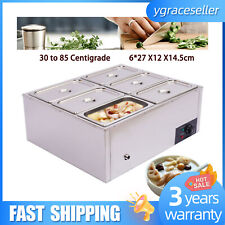 6 Pan Electric Countertop Food Warmer w/ Lids Used For Catering Restaurant 110V picture