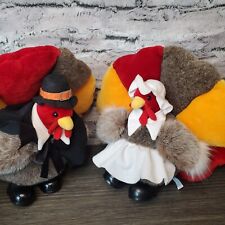 EUC - People Pals Mr. & Mrs. Turkey Plush Thanksgiving Stuffed Decorative 12