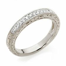 Vintage-Inspired Half-Eternity Ring in Simulated Diamond Sterling Silver 925 picture
