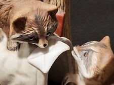 Vintage Masterpiece Porcelain Homco Raccoons at Mailbox  Figurine Hand Painted picture