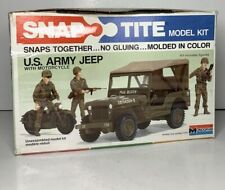 RARE    MONOGRAM  #1007     U.S ARMY JEEP  w/MOTORCYLE     *Kit includes figures picture