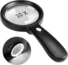 10X Magnifying Glass Light Jumbo Handheld Magnifier Large LED Illuminated Lens picture