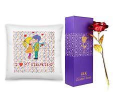 Beautiful Valentine Pillow & Rose Lovely Goft Set picture