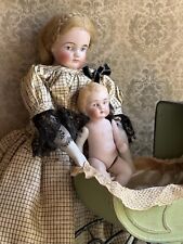 Antique German 10” Kling 123 Bisque Shoulder Head Doll picture