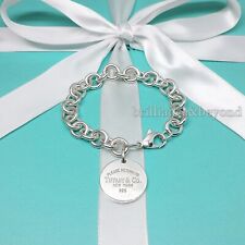 Return to Tiffany & Co. Round Tag Charm Bracelet 925 Sterling Silver Authentic picture