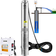 VEVOR 1-1/2HP 4” Deep Well Pump 276ft Submersible Pump 37GPM w/Control Box 115V picture