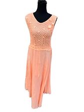 Mamta Crochet Bodice Peach Maxi Hippie Vintage dress  Size Medium picture