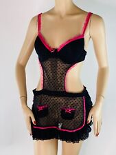 Vintage Victoria’s Secret Black  Sexy Little Things French Maid Bra Apron  36B picture