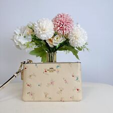 Coach C7174 Antique Floral Leather Small Wristlet IN IVORY picture