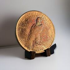 1922 Knockout Silver Peace Dollar BU+ 💎 Luster 🌈 Gold Indigo Violet Toning 57C picture
