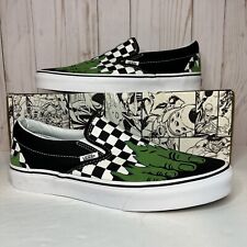 Vans x Marvel Incredible Hulk Checkerboard Slip On Shoes Mens Size 9.5 Worn Once picture