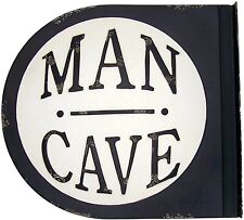 Distressed Tin Man Cave Sign, Wall Mounted, Retro Style Bar Décor, 14.25 Inches picture