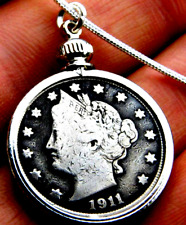 Necklace Pendant available various years vintage authentic Liberty Nickel V coin picture