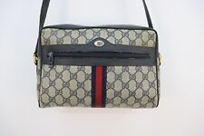 Vintage Gucci Logo Crossbody Bag Sherry Line Blue with Gold Hardware picture