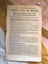 Rare Ww2 Wartime First aid In An Air Raid Pamphlet picture