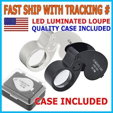 40X Jewelers Loupe Magnifier Light Jewelry Eye Loop Pocket Magnifying Glass Coin picture