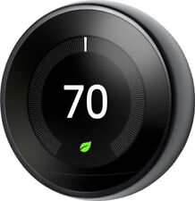 Google Nest T3018US 3rd Generation Programmable Thermostat w/Base- Mirror Black picture