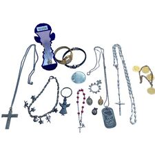 Vintage Catholic Rosary Metals Cross Jewelry Lot picture