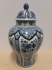 Stunning Holland BLUE DELFTS Ginger Jar  Hand Painted Mid-Century 14''H picture