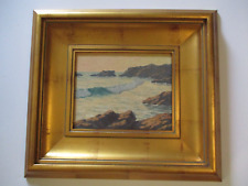 ANTIQUE OIL PAINTING COASTAL BEACH LANDSCAPE IMPRESSIONISM  LISTED CALIFORNIA picture