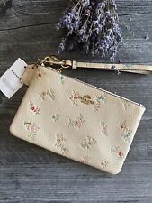 Coach C7174 Antique Floral Leather Small Wristlet IN IVORY picture