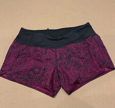 EUC- Lululemon Run Times Deep Fucshia Antique Paisley Mini Shorts Size 6 picture