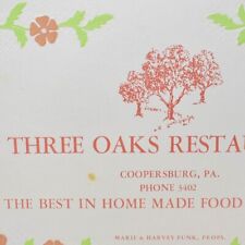 1950s Three Oaks  Restaurant Placemat Marie Harvey Funk Coopersburg Pennsylvania picture