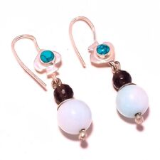 Aquamarine Spinel Turquoise Gemstone Drop Dangle Jewelry Earrings 2