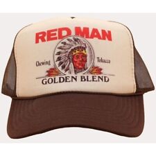 Red Man Trucker Hat Vintage Mesh Redman Golden Leaf Tobacco Hat picture