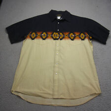 Vintage Wrangler Shirt Mens XLT  Pearl Snap Brushpopper Western Aztec 90s picture