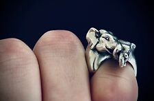 Stunning Vintage Sterling Silver “Elephants in Love” Ring picture