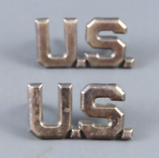 2 VTG WWII US ARMY AIR CORPS/FORCE Silver Collar Insignia MEYER Matched Set/Pair picture