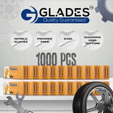 GLADES™ ORANGE NITRILE GLOVES HEAVY DUTY DIAMOND GRIP PF LARGE 8MIL 1000 PCS picture
