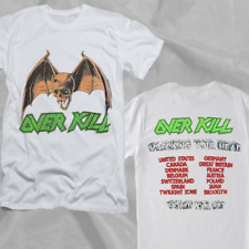 Vintage 1987 Overkill World Tour Rare White Double Sided T-Shirt picture