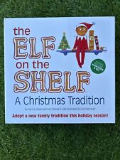 Elf on the Shelf Christmas Tradition Blue Eyes Brown Hair Boy and Book In Box picture