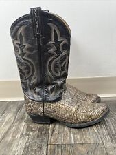 Vtg Tony Lama Snakeskin Diamondback Rattlesnake Men's 9.5 D Cowboy Boots 8845 T4 picture